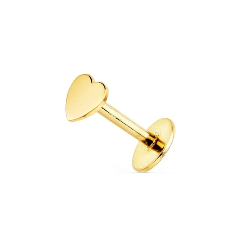 Piercing Pendiente para Oreja en Oro de 18k con forma de corazón de 5