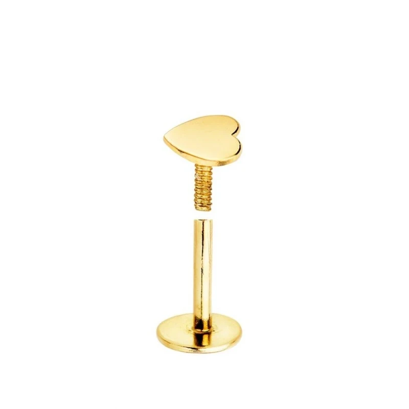 Piercing Pendiente para Oreja en Oro de 18k con forma de corazón de 5