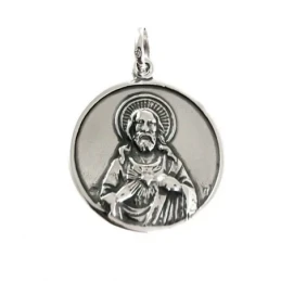 Corazón de Jesús Virgen del Carmen escapulario Plata Ley 925m unisex