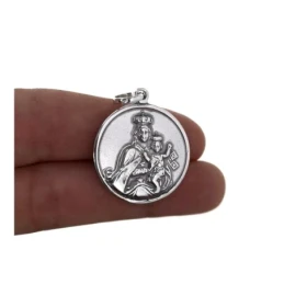 Corazón de Jesús Virgen del Carmen escapulario Plata Ley 925m unisex