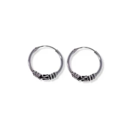 Aros Bali Pendientes Plata Ley 925m mujer 18 mm. oxidados 1.5 mm. gro