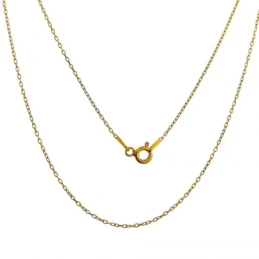Cadena Plata Ley 925m chapada oro forzada 45 cm. ancho 1 mm.