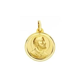San Francisco Javier Medalla en Oro de 18k en 18 mm. con borde liso