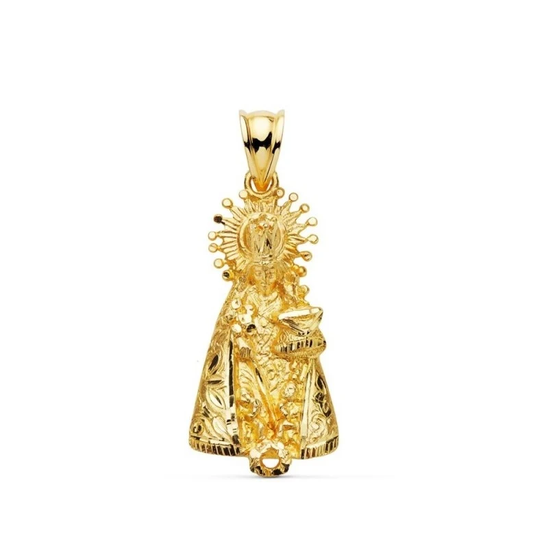 Silueta Virgen de los Desamparados Colgante en Oro de 18k con 31 mm.