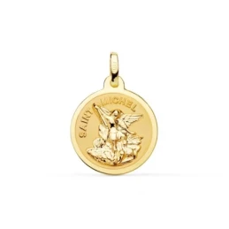San Miguel Medalla de Oro 18k con 16 mm. SAINT MICHEL brillo y mate.