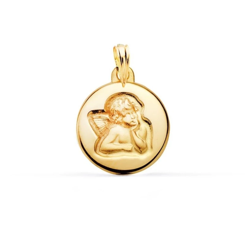 Ángel Burlón Medalla en Oro de 18k con 16 mm. matizada