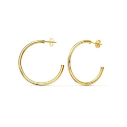 Aros Pendientes en Oro de 18k con 30 mm. abiertos y con un grosor de