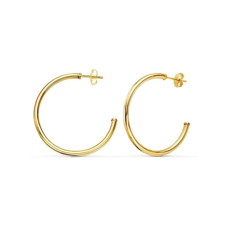 Aros Pendientes en Oro de 18k con 30 mm. abiertos y con un grosor de
