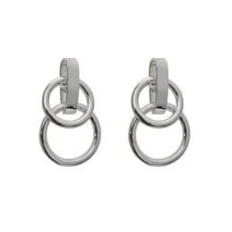 Pendientes en Plata de Ley 945m con dos aros de 12 mm. y 14 mm. lisos