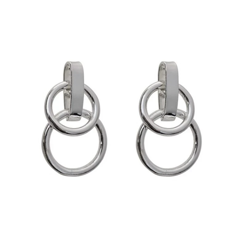 Pendientes en Plata de Ley 945m con dos aros de 12 mm. y 14 mm. lisos