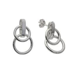 Pendientes en Plata de Ley 945m con dos aros de 12 mm. y 14 mm. lisos