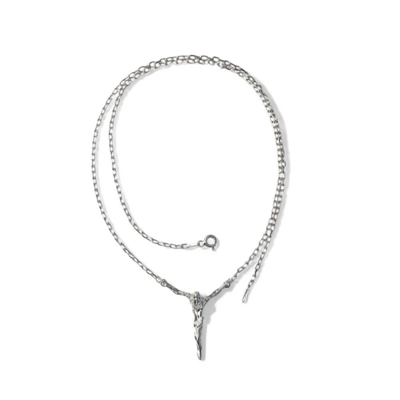 Gargantilla Collar Cristo Dalí en Plata de Ley 925m con 51 cm. cadena