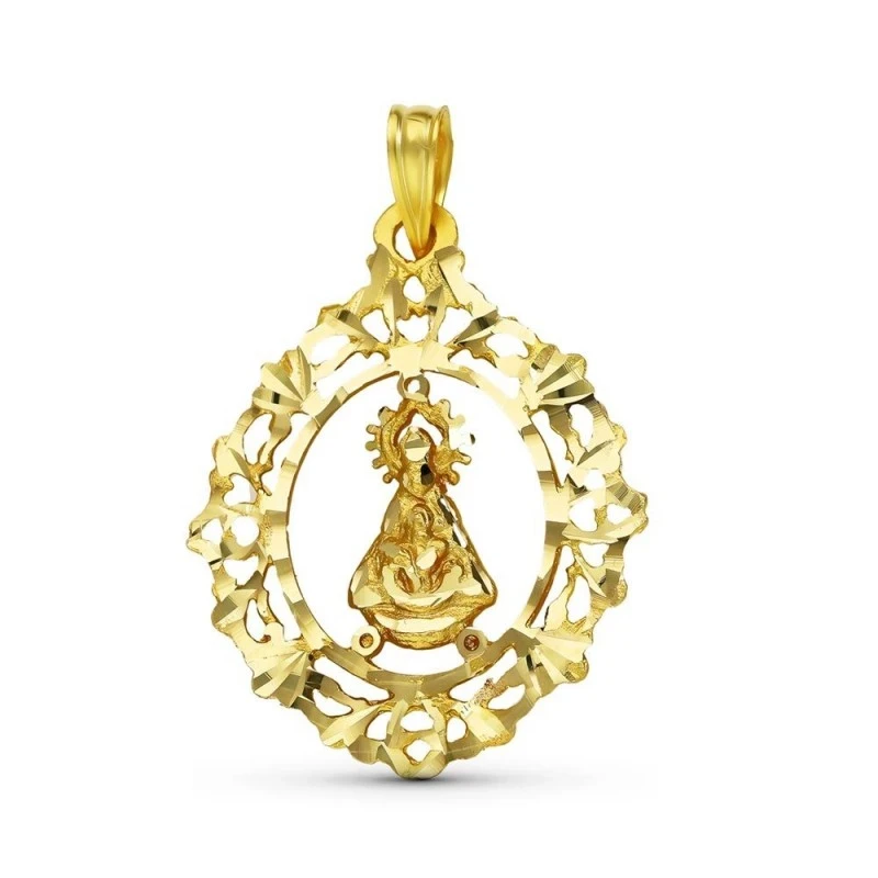 Virgen de Tíscar Medalla en Oro de 18k con un tamaño de 28 mm. y cerc