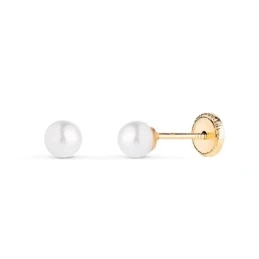 Pendientes en Oro de 18k con una perla de 4 mm.