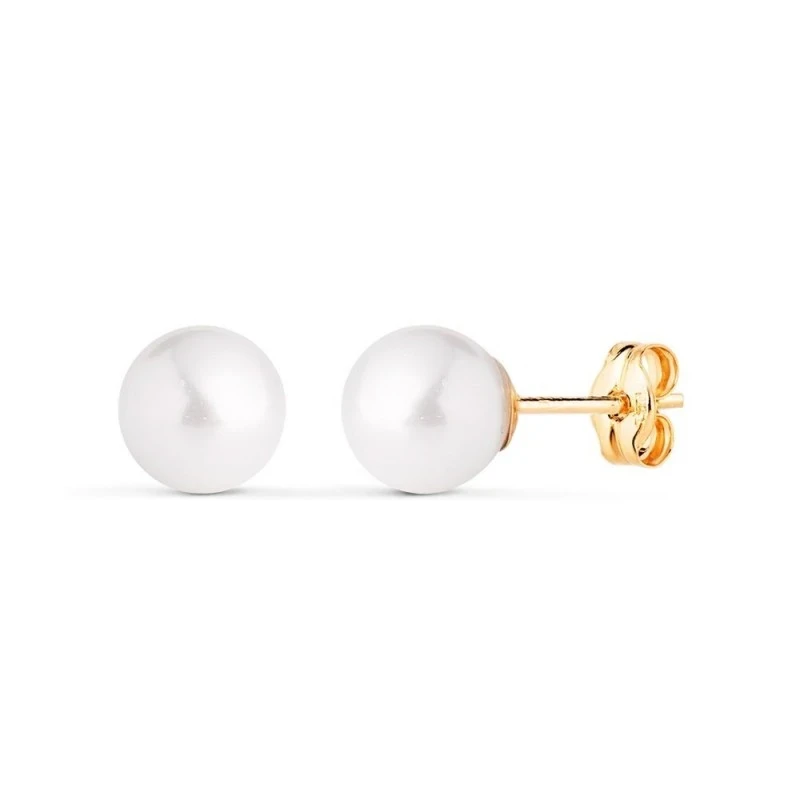 Pendientes en Oro de 18k con perla de 7 mm.