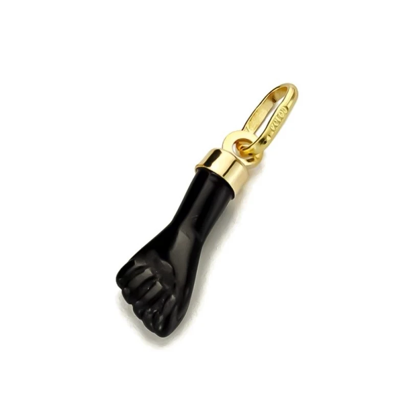 Mano Puño Higa Colgante Amuleto Colgante Oro de 9k con 17 mm. color n