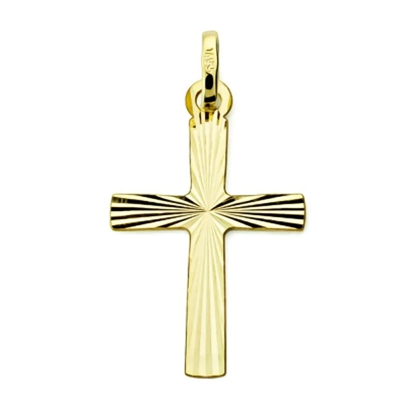Cruz Colgante de Oro 9k de 25 mm. diamantada