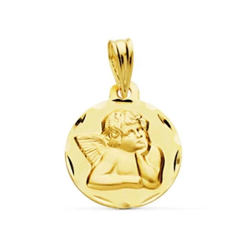 Ángel Burlón Medalla en Oro 9k de 14 mm. y detalles tallados