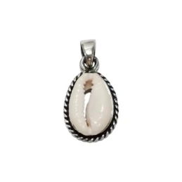 Colgante Plata Ley 925m unisex 20 mm. concha Cauri natural