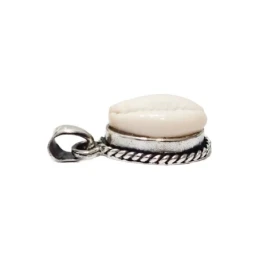 Colgante Plata Ley 925m unisex 20 mm. concha Cauri natural