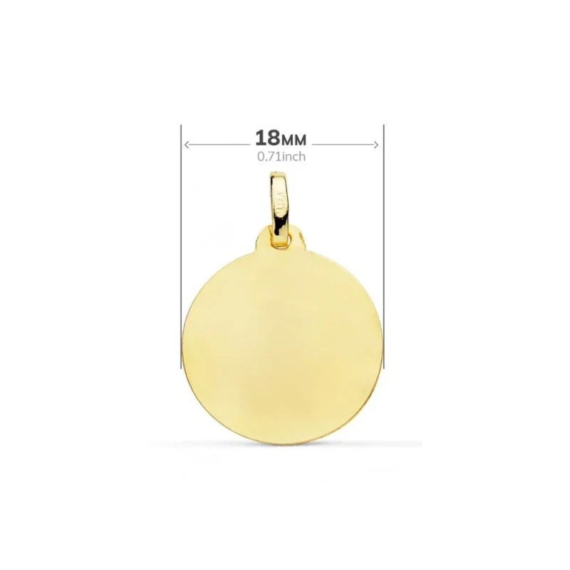 Fray Leopoldo Medalla en Oro de 9k con 18 mm. y detalles tallados en