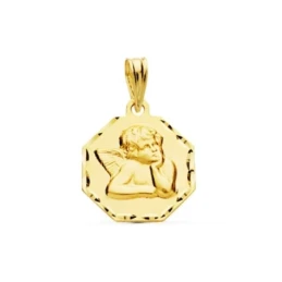 Ángel Burlón Medalla en Oro de 9k con forma octogonal de 15 mm.. Grab