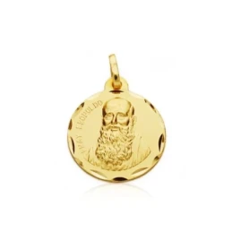 Fray Leopoldo Medalla en Oro de 9k con 18 mm. detalles tallados. Grab