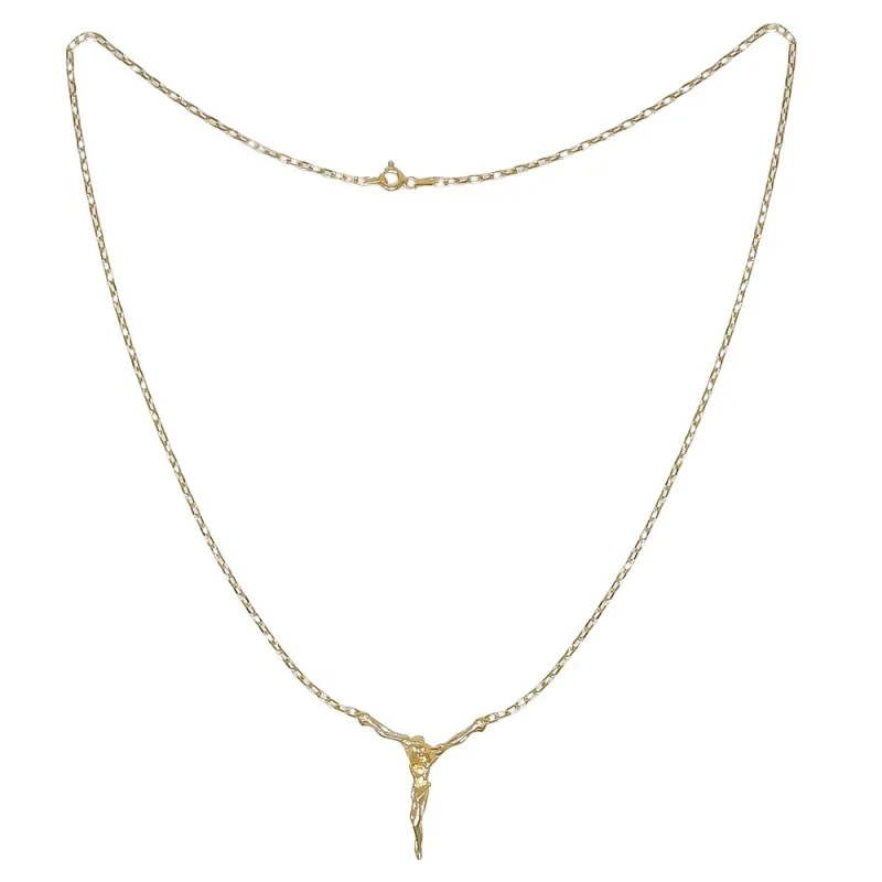 Gargantilla Collar con Cristo Dalí en Plata de Ley 925m y Chapada en