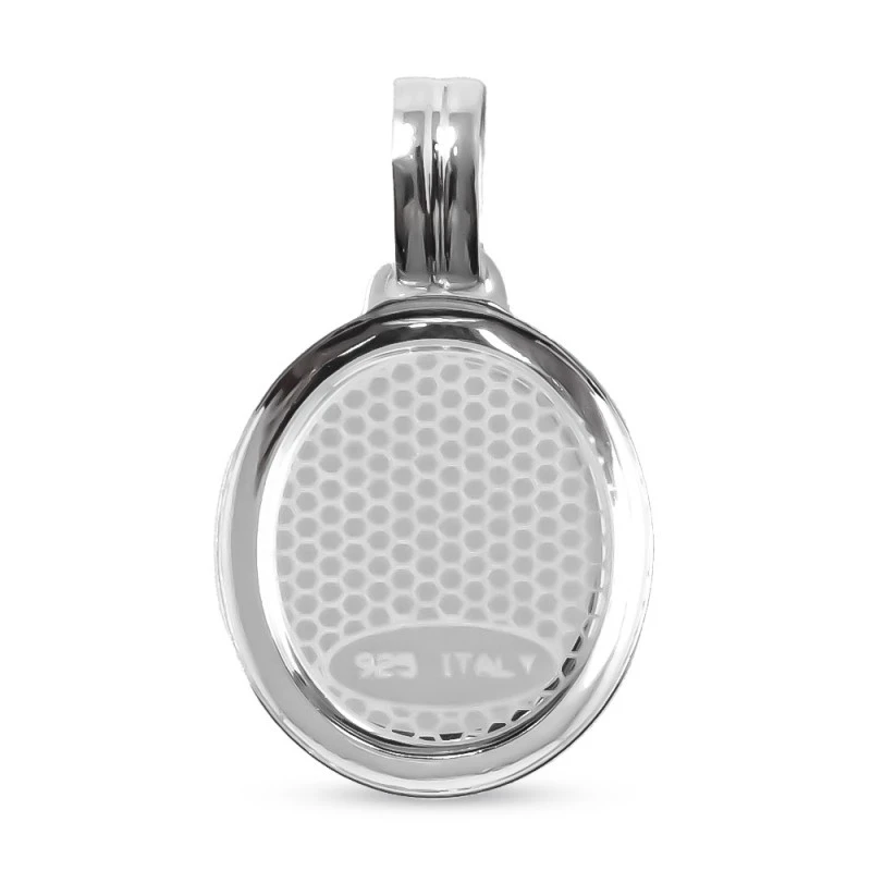 Colgante plata ley 925m 20mm. Virgen Macarena esmaltado [AA8182]