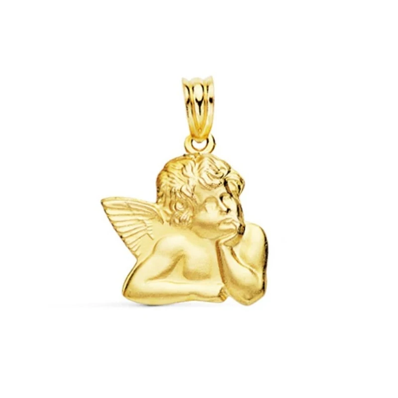 Ángel Burlón Medalla Colgante de Oro 9k silueta de 20 mm.