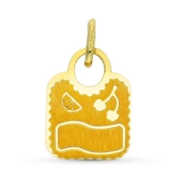 Colgante de Bolso en Oro 9k de 14 mm. con detalles lisos de frutas