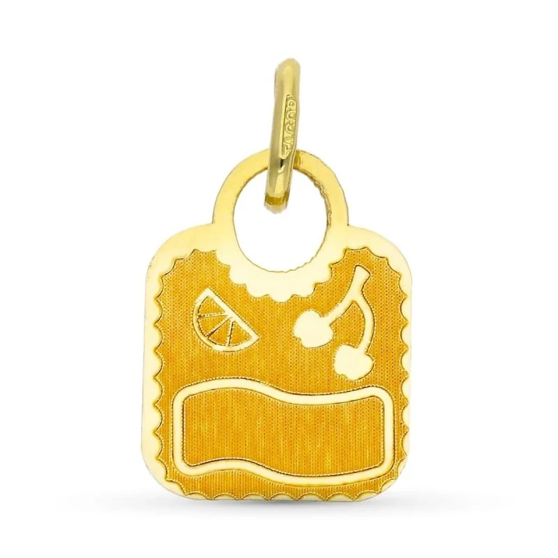 Colgante de Bolso en Oro 9k de 14 mm. con detalles lisos de frutas