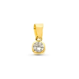 Colgante de Oro 9k chatón cuadrado de 4 mm. con circonita