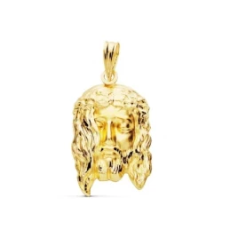 Cabeza de Cristo Colgante de Oro 9k con 23 mm.. Grabación incluida en