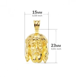 Cristo de la Buena Muerte Colgante Oro 9k de 23 mm. cabeza