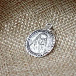 Santa Ángela de la Cruz Medalla Plata Ley 925m maciza 18 mm. detalles