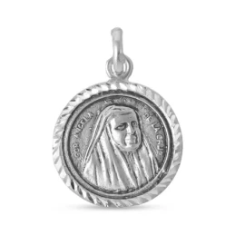 Santa Ángela de la Cruz Medalla Plata Ley 925m maciza 18 mm.. Grabaci