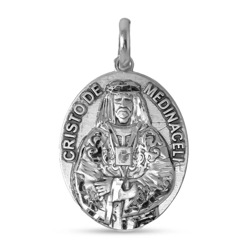 Cristo de Medinaceli Medalla Plata Ley 925m maciza 28 mm. ovalada det