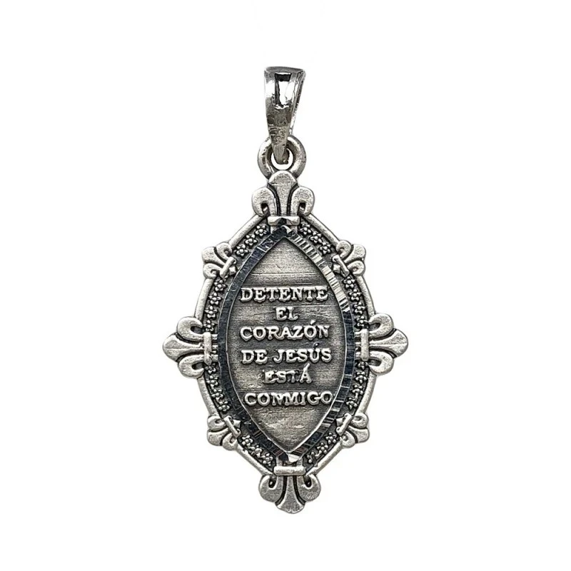 Medalla plata Ley 925m. maciza Corazón de Jesús 38mm. DETENTE unisex