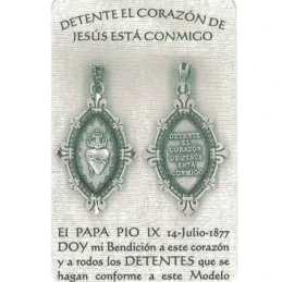 Medalla plata Ley 925m. maciza Corazón de Jesús 38mm. DETENTE unisex