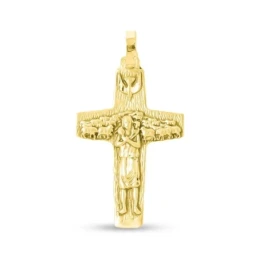 Cruz del Buen Pastor Colgante Oro 18k macizo de 37 mm. Papa Francisco