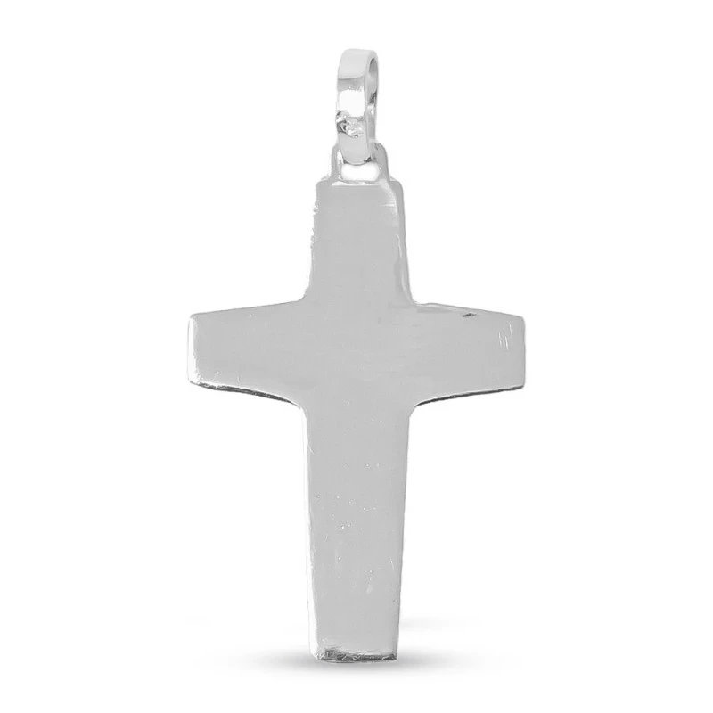 Cruz del Buen Pastor Colgante en Plata de Ley 925m macizo de 48 mm. d