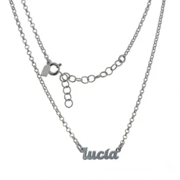 Gargantilla Plata Ley 925m nombre personalizado cadena rolo 38 cm.