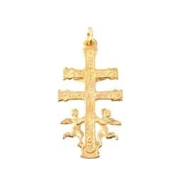 Caravaca Cruz Colgante Plata Ley 925m unisex 38 mm. chapado oro trase