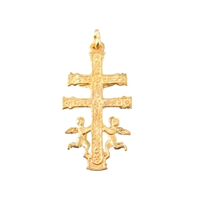 Caravaca Cruz Colgante Plata Ley 925m unisex 38 mm. chapado oro trase