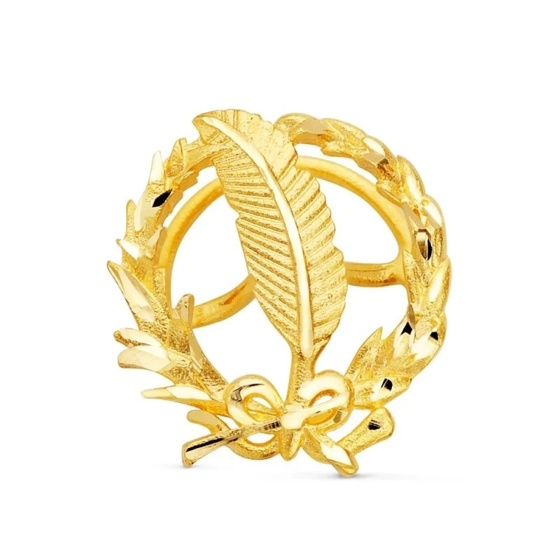 Periodismo Insignia Profesional Escudo Oro 18k unisex 17 mm. alfiler