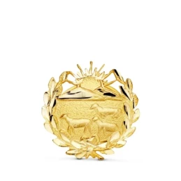 Veterinaria Insignia Profesional Escudo Oro 18k unisex 15 mm.