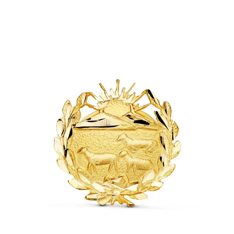 Veterinaria Insignia Profesional Escudo Oro 18k unisex 15 mm.