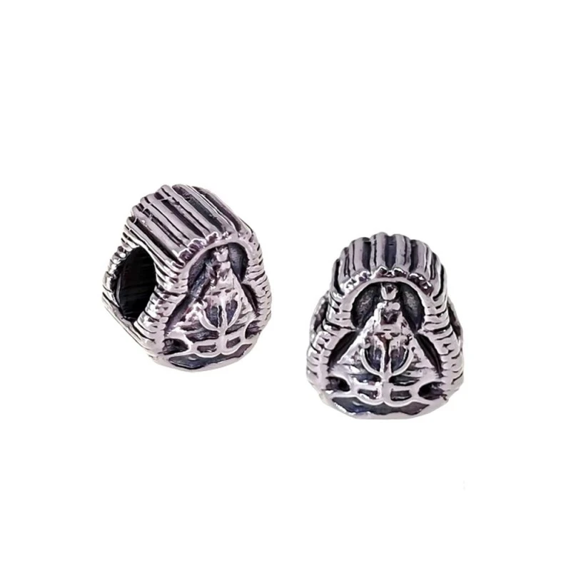 Charm Icono Abalorio Virgen de la Cabeza Plata Ley 925m unisex 12 mm.