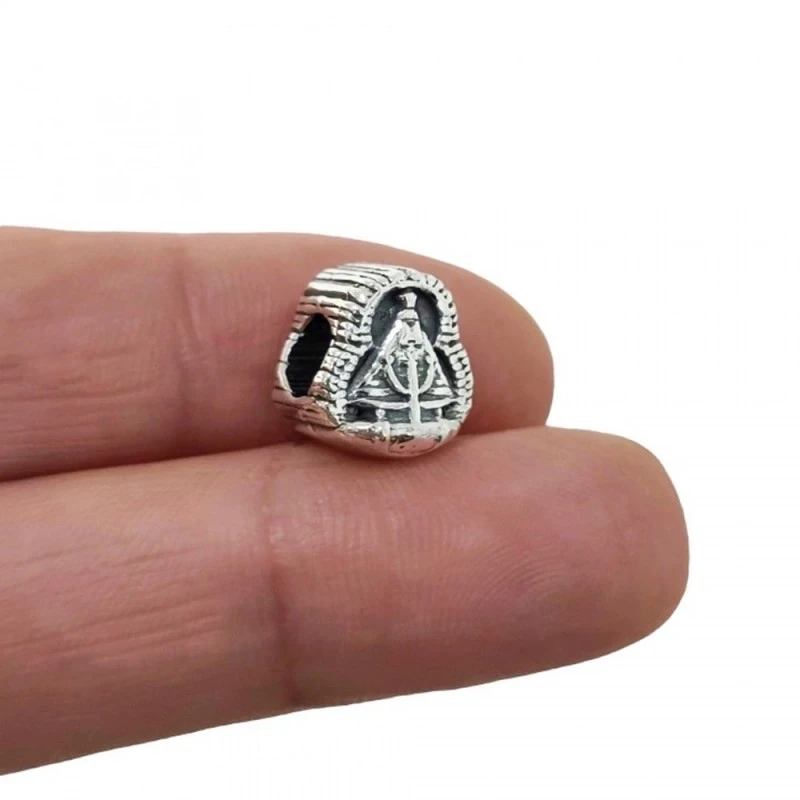 Charm Icono Abalorio Virgen de la Cabeza Plata Ley 925m unisex 12 mm.